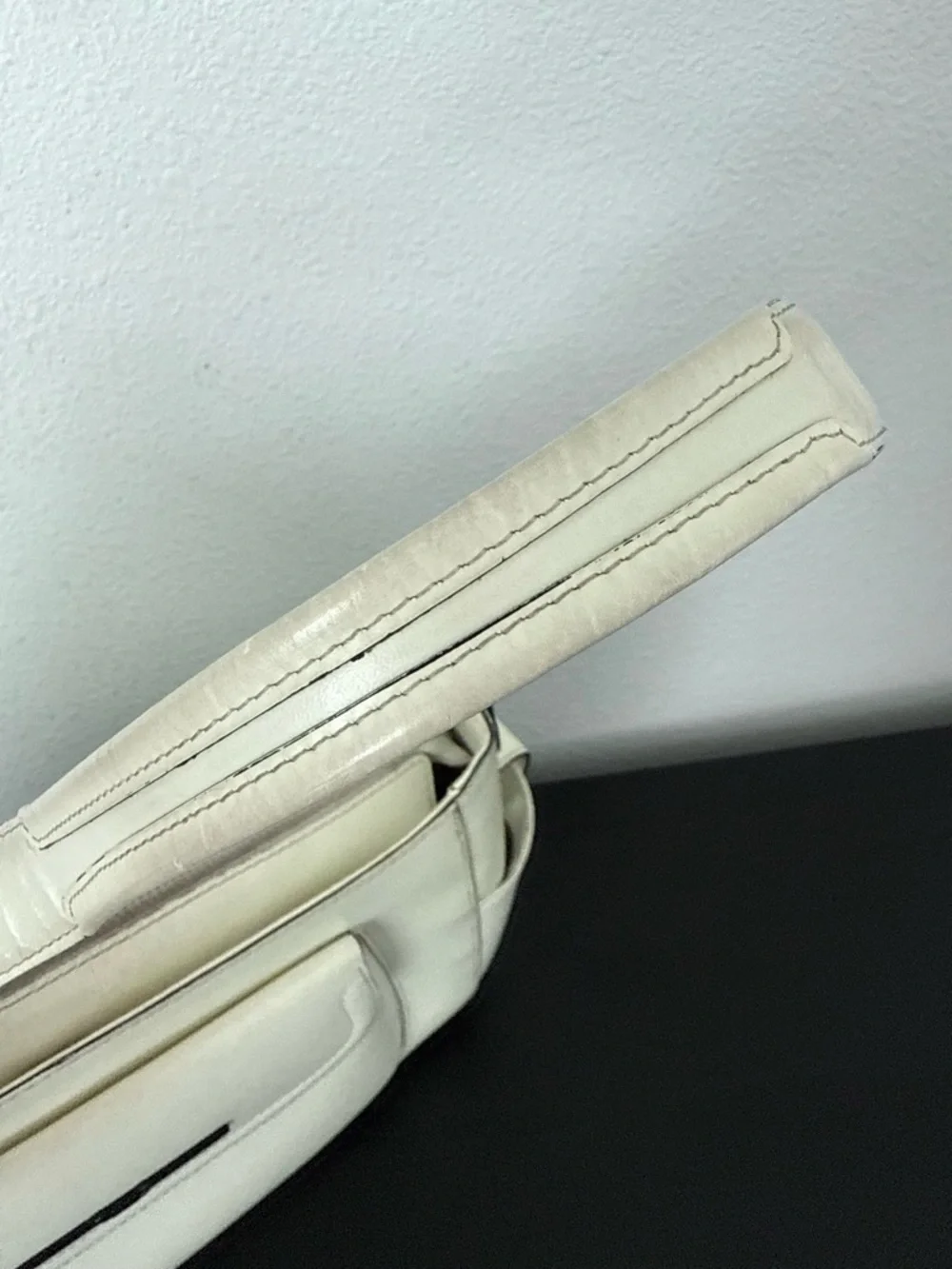 Vintage Braun Buffel German Luxury Ivory Leather Shoulder Bag Hobo